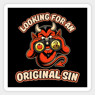 Looking for an Original Sin | Vintage Devil Humor Magnet